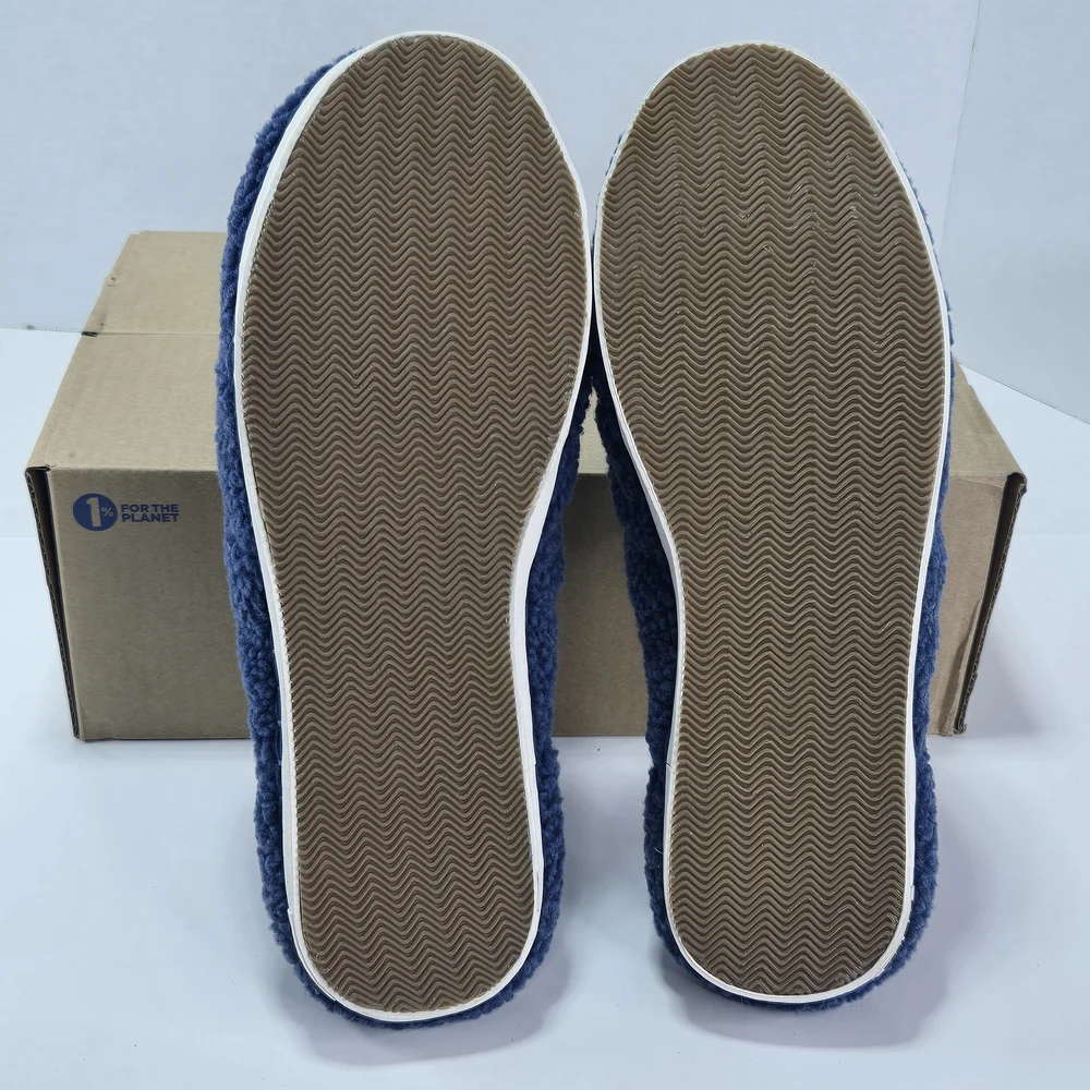 SeaVees SeaChange Slide Navy Blue Sherpa Slide Slippers House Shoe Size Men's 11
